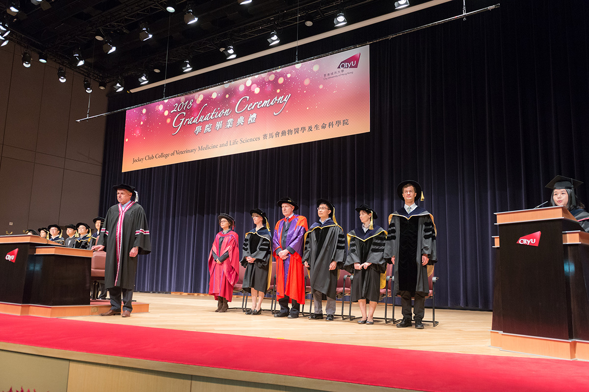 Prof. Michael Reichel, Dean of Jockey Club College of Veterinary Medicine and Life Sciences, declares the Graduation Ceremony open.