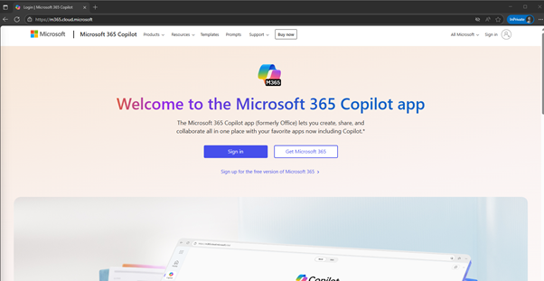 Copilot Homepage