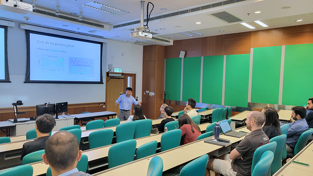Professor Xin Luo presented Understanding and Enhancing Pitch Perception with Cochlear Implant