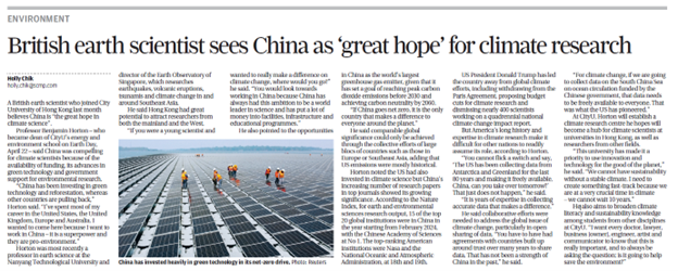 China’s Leadership in Climate Research