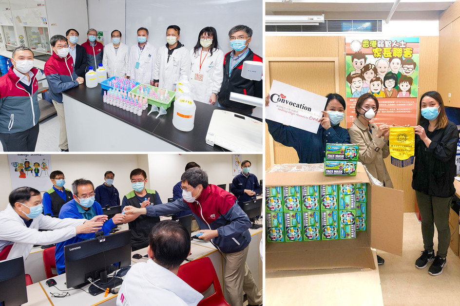 CityU community distributing masks and alcohol-based handrub